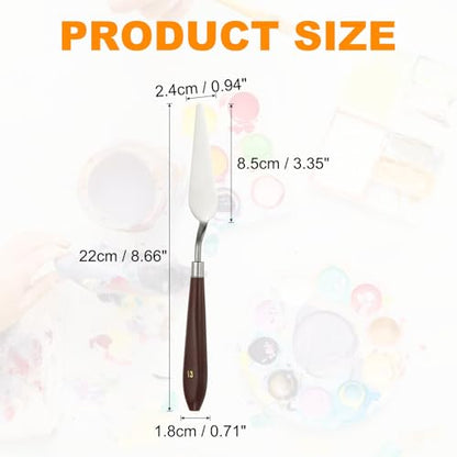HARFINGTON 2pcs Palette Knife Painting Tool 3.35" x 0.94" Stainless Steel Art Spatula Pallet Knives Scrapers Tools with Plastic Handle for Acrylic Oil Canvas Mixing Spreading, Red/Silver - size: 3.35" x 0.94"