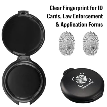 Thumbprint Fingerprint Ink Pad for Notary Supplies – Quick Dry, Non-Toxic & Stain-Free | Black Stamp Pad for ID Cards, Law Enforcement & Application Forms | 1 Pack - size: Round Mini｜Single
