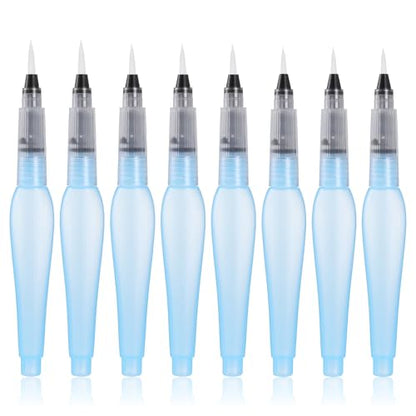 8Pcs Watercolor Brush Pens, Refillable Water Brush Pens Premium Leakproof Watercolor Pen for Watercolour Painting Artists Calligraphy Gouache
