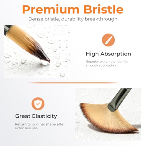 Nicpro 26pcs Paint Brush Set, Professional Paintbrushes with Palette Knife, Craft Paint Brushes for Acrylic Painting, Oil, Watercolor, Gouache & Canvas, Drawing & Art Supplies for Adults, Artists Gift - color: Black