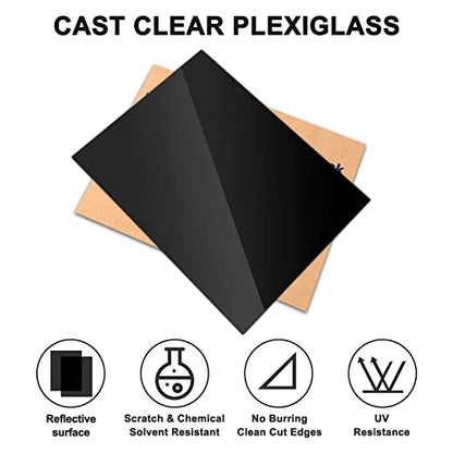 Black Acrylic Sheet 18" x 24" x 1/8", 2 Pack Black Cast Acrylic Sheets Glass Alternative for Sign DIY Display Projects Photo Frame Craft Handcraft Painting - color: Black, size: 18" x 24" x 1/8"