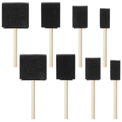 8 Pcs Foam Paint Brushes Set, 4 Sizes Wood Handle Sponge Paint Brush 1" 1.57" 2" 3" Sponge Brushes with Wooden Handle for PaintingStaining Varnishes DIY Craft Projects