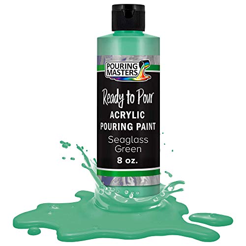 POURING MASTERS Seaglass Green Acrylic Ready to Pour Pouring Paint - Premium 8-Ounce Pre-Mixed Water-Based - for Canvas, Wood, Paper, Crafts, Tile, Rocks and More - color: Seaglass Green, size: 8 Fl Oz (Pack of 1)