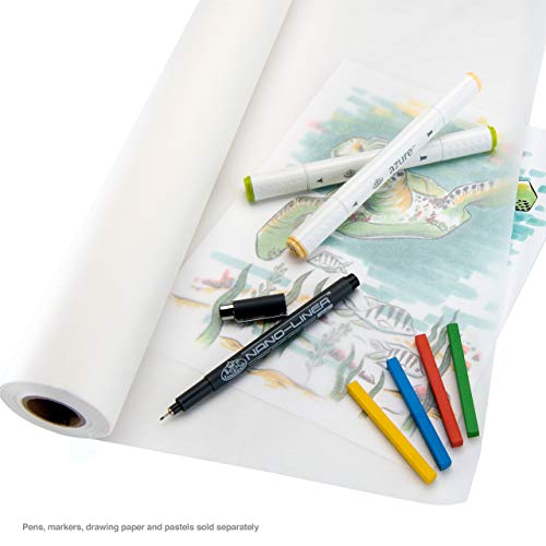 Bee Paper 18" x 50 yds Sketch and Trace Roll, White - color: White, size: 18-inch x 50-yard Roll