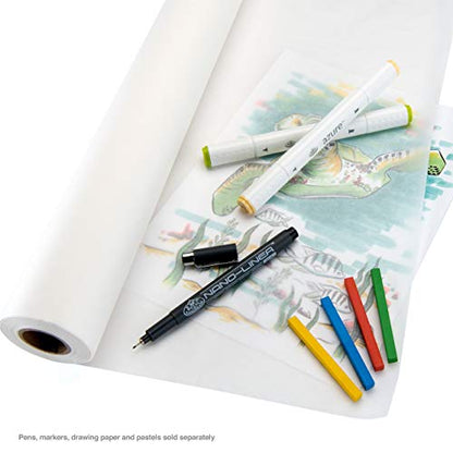 Bee Paper 24" x 50 yds Sketch and Trace Roll, White - color: White, size: 24-inch x 50-yard Roll