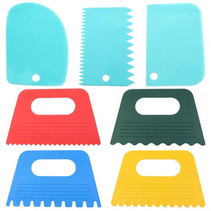 7PCS Color Paint Scraper Plastic Texture Art Tool for Art Painters Cream Scrapers DIY Handcrafted Pottery, etc.