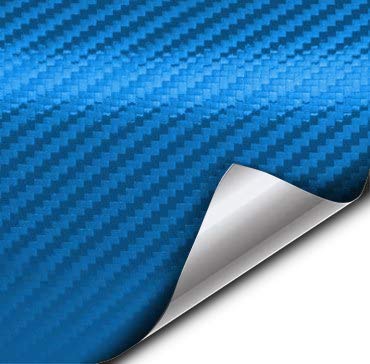 VViViD Craft 3D Carbon Fibre Textured Vinyl Sheet 1ft x 5ft for Silhouette, Cricut and Cameo Machines Including 12" x 12" Sheet of Transfer Paper (Electric Blue) - color: Electric Blue