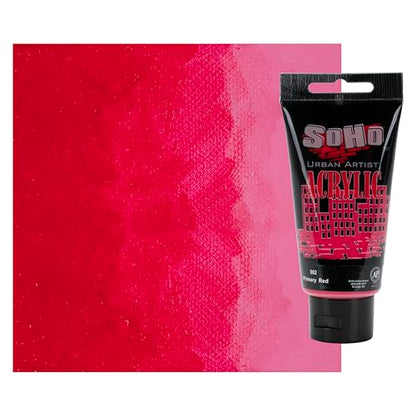 Soho Urban Artist Heavy Body Acrylic Paint - 75 ml Tube - Primary Red - Thick, Rich Color, Excellent Coverage, Professional Quality - Artists Acrylic Paint - color: Primary Red, size: 2.54 Fl Oz (Pack of 1)