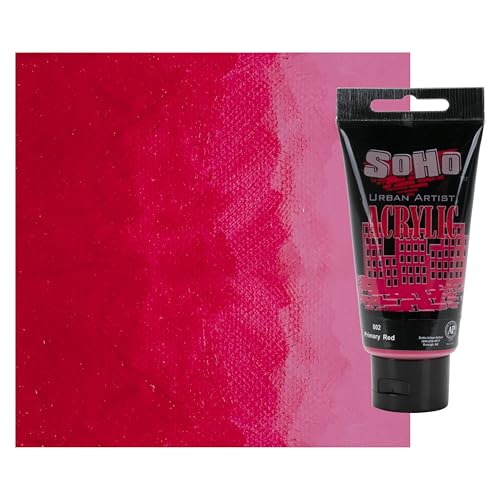 Soho Urban Artist Heavy Body Acrylic Paint - 75 ml Tube - Primary Red - Thick, Rich Color, Excellent Coverage, Professional Quality - Artists Acrylic Paint - color: Primary Red, size: 2.54 Fl Oz (Pack of 1)