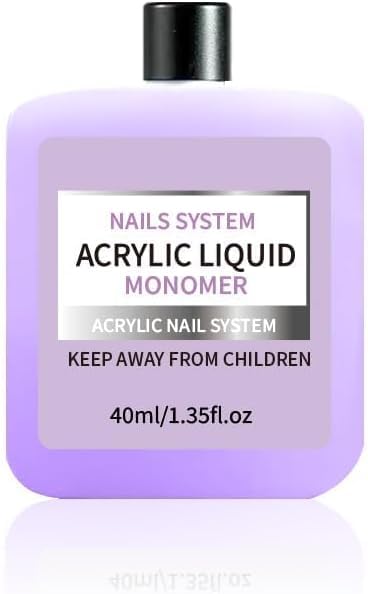 Monomer Acrylic Nail Liquid,Nail Acrylic Liquid 40ml/1.3fl.oz,Acrylic Liquid for Nails,Acrylic Liquid Monomer,Acrylic Liquid for Acrylic Powder Nails Extension for Nail Art Manicure DIY - color: 40ml