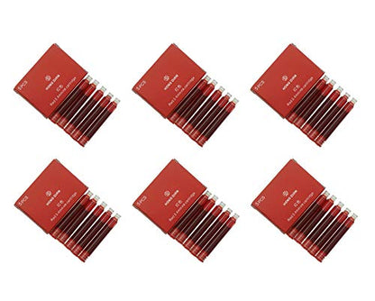 Hongdian Fountain Pen Red Ink Cartridges, 30 Refill Ink Cartridges, 3.4 mm Bore Diameter - color: Red