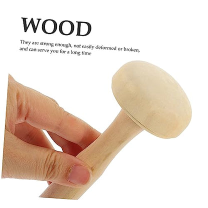 Lurrose 10PCS Wood Mushroom Roller Set Art Rubbing Tool for Printmaking Sturdy Ink Roller for Crafting and Painting Supplies