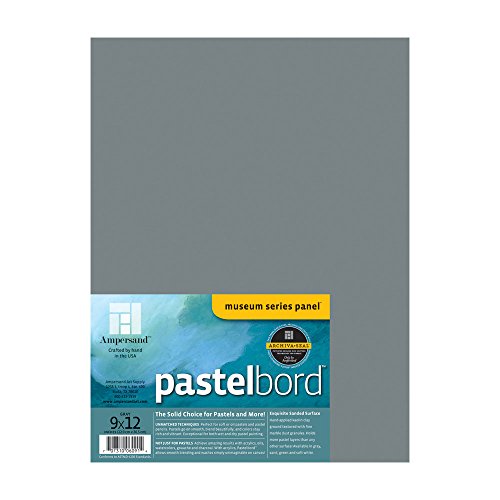 Ampersand Museum Series Pastelbord for Pastels, Charcoal, Pencils and Ink, Gray, 1/8 Inch Depth, 9X12 Inch (PB09) - color: Gray - 1/8 Inch Depth, size: 9" x 12" - Pack of 1