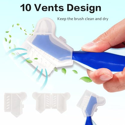 Denture Bath Case Box, Leak Proof Denture Cups for Soaking Full & Partial Dentures, Retainers,Dishwasher safe,with Hard Denture Brush & Denture Toothbrush Cover (Transparent Black) - color: transparent black