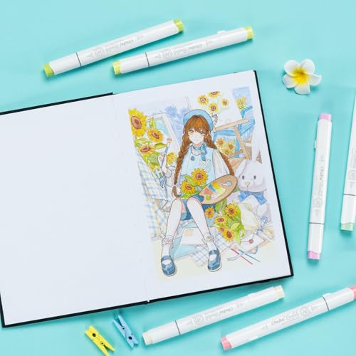 Ohuhu Markers + Bleedproof Marker Pad 5.5"x8.5"