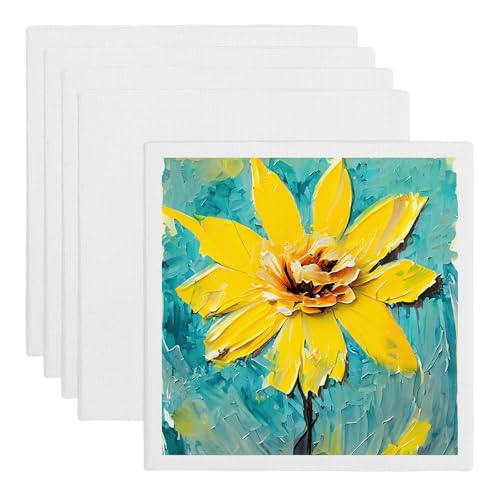 MECCANIXITY Canvas Boards for Painting, 16x16 Cotton Blank Primed Art Canvas Panels Acid-Free for Painting Supplies Oil Acrylic Tempera Watercolor Pouring Paint Artists(White, Pack of 5) - size: 16x16"