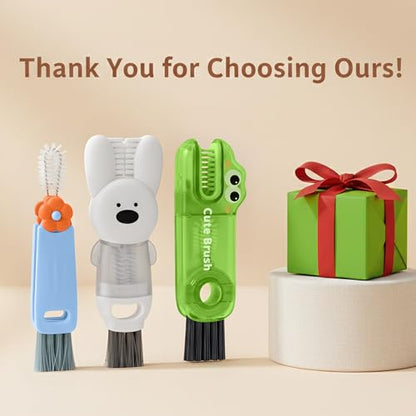 Cup Lid Cleaning Brush, 3 in 1 Lid Cleaner for Tumblers and Water Bottles, Gap Cleaning Brush with Straw Hole Detail Tool, Multifunctional Brush for Daily Use (Blue Green) - color: Blue Green