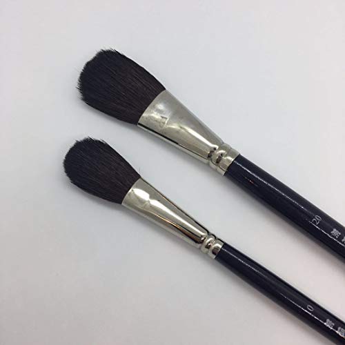 XDT#168 Mop Artist Paint Brush 2 Piece Set Medium Stiff Nylon Hair Short Handle #10#20, Micro Detail Paint Brushes for Painting, Acrylic Oil Watercolor