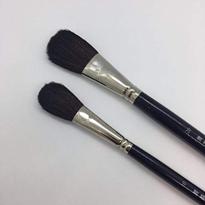 XDT#168 Mop Artist Paint Brush 2 Piece Set Medium Stiff Nylon Hair Short Handle #10#20, Micro Detail Paint Brushes for Painting, Acrylic Oil Watercolor