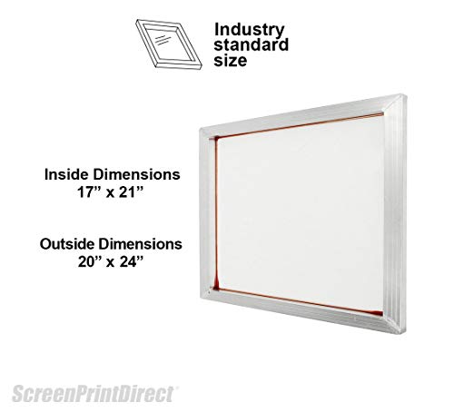 Screen Print Direct Aluminum Frame Screen Printing Frame 20" x 24" 137 Count White Mesh - Screen Printing Screen with Various Mesh Counts - Pre-Stretched Silk Screen for Your Screen Printing Kit - size: 137