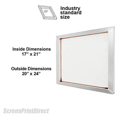 Screen Print Direct Aluminum Frame Screen Printing Frame 20" x 24" 110 Count White Mesh - Screen Printing Screen with Various Mesh Counts - Pre-Stretched Silk Screen for Your Screen Printing Kit - size: 110