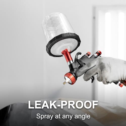 Disposable Paint Spray Gun Cup Liners & Lid System, 50Pcs Standard 6.76 Ounce (200ml) Kit - 125 Mic- 50 Cup Liners, 50 Lids with Strainer, 1 Hard Cup with Retainer Ring 20 Plugs - size: 6.76 Ounce (125Mic) Kit-50PCS