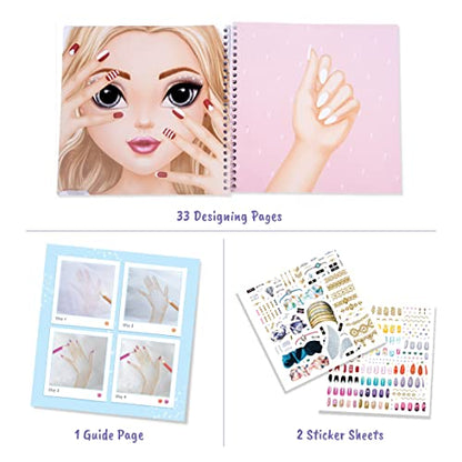 BSCOOL Nails Studio Learn to Design Nails Activity Book for Girls Ages 5+ – 2 Pack – Nail Art Sticker Design Book with Guides – Creative Birthday Gift for Kids - color: 2 PCS Nail Design Studio