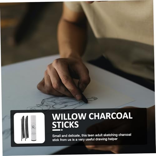 jojofuny 25Pcs Compressed Charcoal Sticks for Artists Durable Willow Drawing Pencils Smooth Surface Shading Sketching Supplies for Students and Professionals