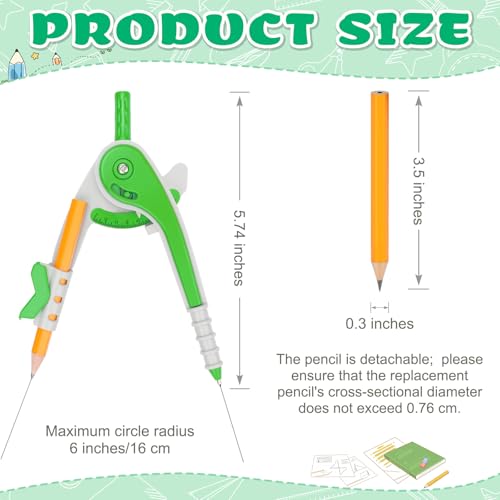 64 PCS Math Compass Geometry Math Set 6 Inch Plastic Drawing Compass with Pencils for Math Student Classroom School Office Woodworking Art Drawing - style: 64 Pack