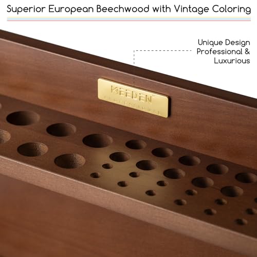 MEEDEN PRO Paint Brush Holder - Wooden Paints Brush Organizer - Paint Brushes Holder for Artist - Art Supply Storage for Desk, Arts and Crafts - size: 1 Tier