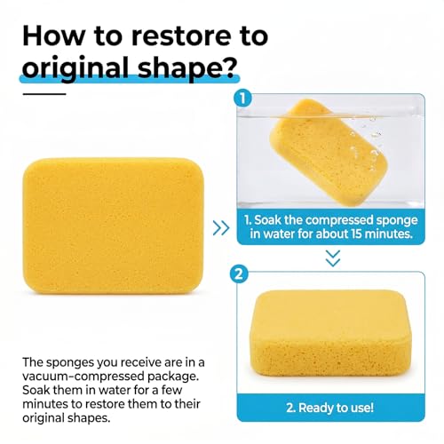 Yesland 10 Pcs Sponges, Perfect Synthetic Sponges for Painting, Crafts, Grout, Cleaning, Pottery, Clay - 7.5 x 5.5 x 2 Inches - size: 7.5 x 5.5 x 2 inches