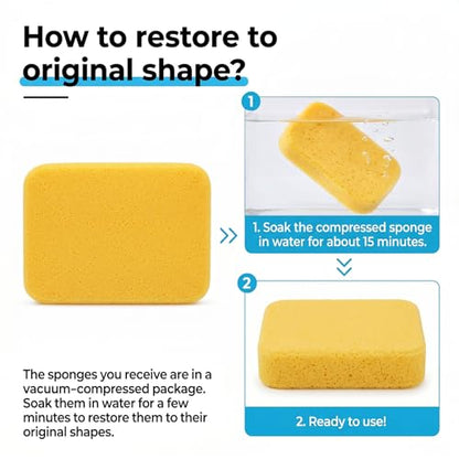 Yesland 10 Pcs Sponges, Perfect Synthetic Sponges for Painting, Crafts, Grout, Cleaning, Pottery, Clay - 7.5 x 5.5 x 2 Inches - size: 7.5 x 5.5 x 2 inches