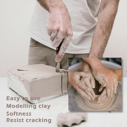 ReArt Low Fire Pottery Clay (Cones 04-3) Art Modeling Clay for Wheel Throwing and Hand Building, Pottery Clay for Sculpting, Beginners, and Advanced (Low Fire -5LBS)