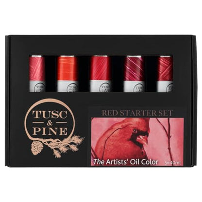 Tusc & Pine Artist Oil Paint - 40 ml Set of 5 - Reds - Non-Yellowing, Rich & Creamy Consistency, Maximum Pigment Load, Small Batch Milled Oil Paints Developed for Professional Artists - color: Reds, size: 6.75 Fl Oz (Pack of 1)