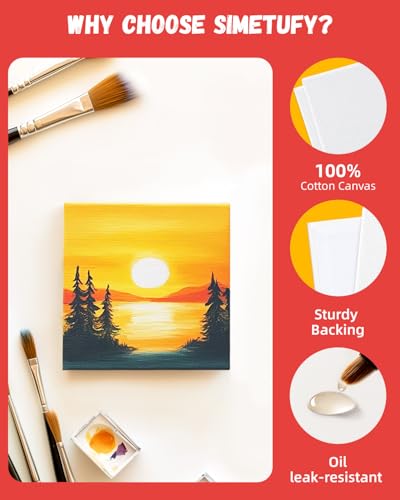 Simetufy 72 Pack 4x4inch Mini Canvas Boards Small Painting Canvas 100% Cotton Primed Acid Free Blank for Oil Paint,Watercolor,Acrylic Paint, Art Projects, Collage Art - size: 4"x4"- 72 pack