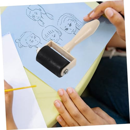 OHPHCALL Ergonomic Handle Printmaking Roller Ink Roller Tool Set Stamping Brayers for Art Supplies