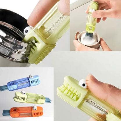3 in 1 Multifunctional Cup Lid & Bottle Gap Cleaning Brush Set - Portable Crevice Cleaner for Tight Spaces, Home Kitchen Generic Use (3-Pack,Style2) - style: style2