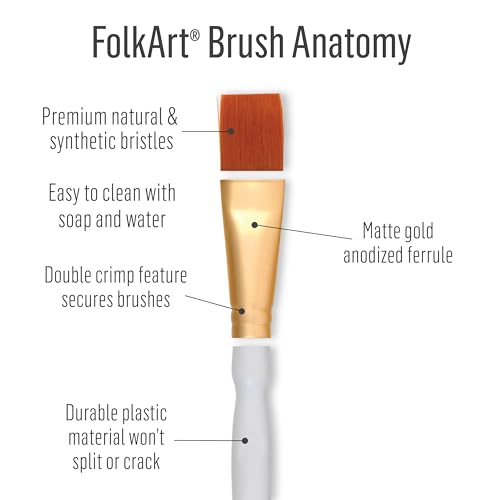 FolkArt Ultimate Tool Kit, 38 Piece Set Including 30 Premium Paintbrushes and 8 Foam Spouncers, Perfect for DIY Arts and Crafts Projects, PROMOFATLS24