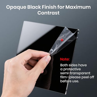 CALPALMY (4-Pack) Black Acrylic Sheet 12" x 16" x 1/8" (3mm), Opaque Plexiglass Panels for Laser Cutting, Engraving, CNC Routing, DIY Crafts & Signage, Protective Film on Both Sides - color: Black (Laser Cut), size: 12"x16", 1/8" Thick