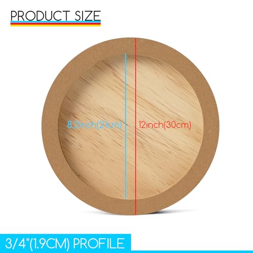 MEEDEN Round Wood Canvas Panels: 3/4" Deep 12" Dia Round Wooden Canvas Panel - Pack of 2 Cradled Wood Art Boards for Pouring Art, Crafts, Painting - size: 12 in, style: Round