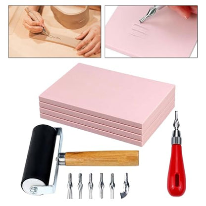 Professional Rubber Stamp Carving Set for Artistic Printmaking, Without Carve Knife