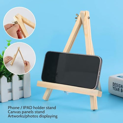 14 Pack 9 Inch Wood Easel, Painting Party Easel, Kids Student Tabletop Easels for Painting, Portable Canvas Photo Picture Sign Holder Tripod Painting Easels for Art & Crafts - style: 14