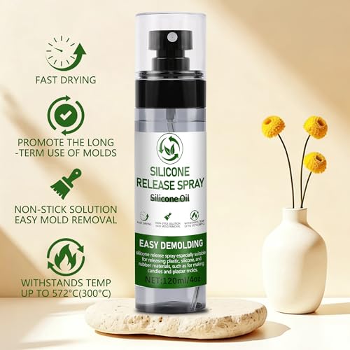 2 Pcs 120ML Mold Release Spray for Resin Molds – Water-Based Silicone Release & Protectant for Silicone and Epoxy Resin Molds, Fast-Drying Non-Stick for Easy Demolding & Longer Mold Life - color: 240ml