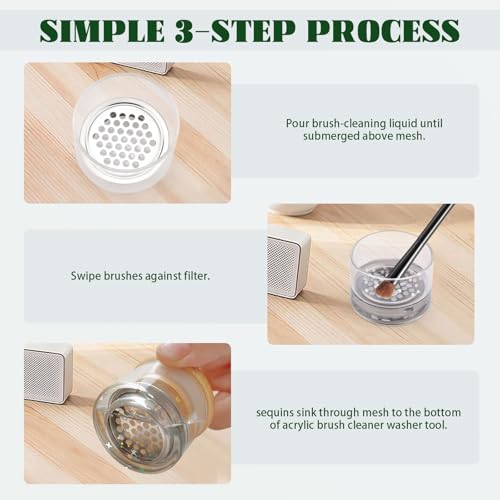 4 Pack Acrylic Nail Brush Cleaner Dappen Dish with Lid, Mesh Layered Nail Art Brush Monomer Liquid Wash Cup Glass Removal Jar for Sequins Glitter Powder, 1.5in High - color: 1.5in High