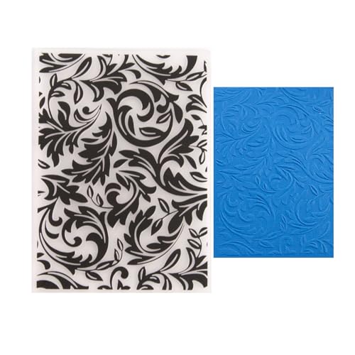 Swirls Texture Plastic Embossing Folders for Cards Making Baroque Filigree Embossing Stencils for DIY Paper Crafts Scrapbooking Polymer Clay Decoration