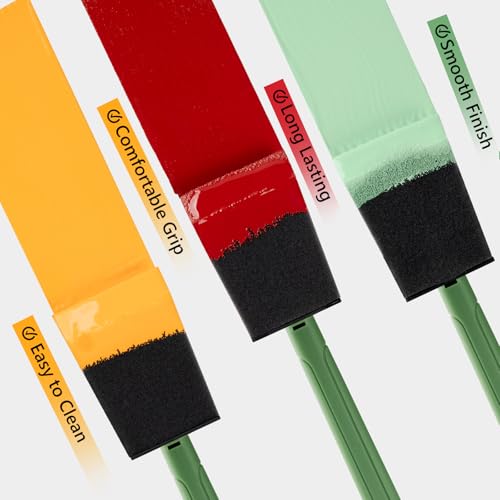 Foam Paint Brushes, 2 Inch, Sponge Paint Brush, Paint Sponges, Detachable Handles, Sponge Brushes Set, Light and Durable, Poly Foam Brushes for Painting, Staining, Varnishing and Art Crafts - size: 2 inch, 8 pack