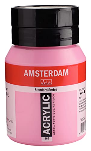 Amsterdam Standard Series Acrylic Jar 500ml Quinacridone Rose Light 385 (17723852) - color: Quinacridone Rose Light, size: 1 Count (Pack of 1)