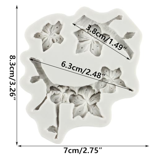Plum Blossom Polymer Clay Molds Plum Blossom Branch Silicone Mold for DIY Crafts Epoxy Resin Casting Air Dry Polymer Clay Plaster Jewelry Making - color: Style D
