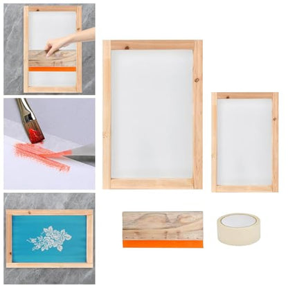 4X Screen Printing Kit Screen Printing Toolkit Easy to Use Silkscreen Printing Machine for T-Shirt Tablecloth Beginners
