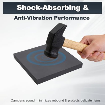 HARFINGTON Rubber Bench Block 7.8"x7.8"x0.8" Black Rubber Stamping Block Square Anti Vibration Pads for Jewelry Making Hammering Shaping Chasing Flattening Metals - size: 7.8"x7.8"x0.8"